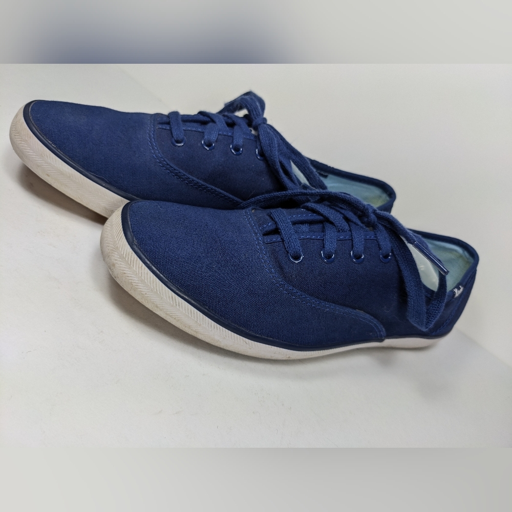 All blue Keds Champion with blue eyelets